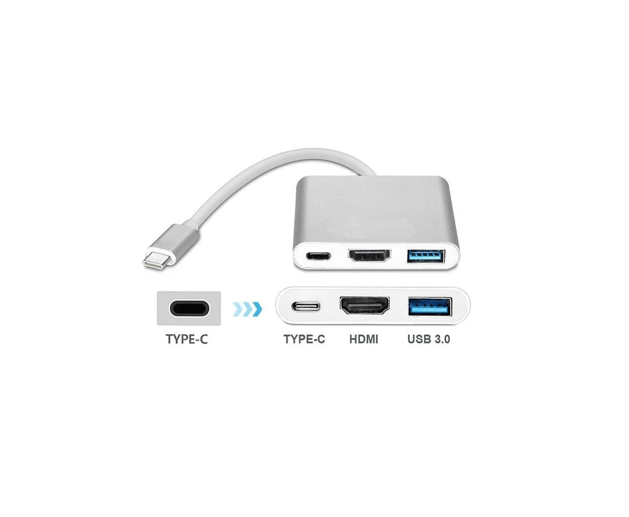 Alfais 4962 Usb 3.1 Type C To Hdmi Usb 3.0 Çevirici Dönüştürücü Adaptör Kablosu